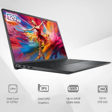 Dell 3520 15 15.6" Laptop Computer for Home & Student, Intel 6-Core Processor (Beat i5-1135G7), 120Hz FHD, 32GB DDR4 RAM, 1TB PCIe SSD, WiFi, Bluetooth, RJ45, HDMI, Black, Business Windows 11 Pro - Image 2