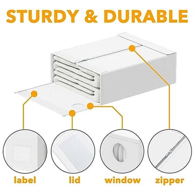 SpaceAid 4 Pack Bed Sheet Organizers and Storage, Foldable Sheet Organizer for Linen Closet, Sheets Set Folder Keeper with Window XL (Queen & King Size) Organizing Bedding Container, White - Image 6
