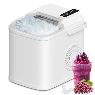 Countertop Ice Maker, 9 Cubes in 6 Mins, 26Lbs/24H, 2 Sizes of Bullet Ice, Auto-Cleaning Portable Machine with Scoop & Basket, Easy-Touch Display, Quiet Operation for Home/Kitchen/Office/Bar - Image 1