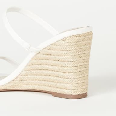 The Drop Women's Sophia Two Strap Wedge, White + Jute, 8 - Image 3
