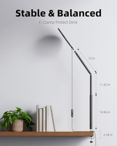 Weilisi 10.2" Desk Ring Light with Stand for Video Call, Ring Light for Desk with Clamp, 360° Rotate & Flexible Height Desk Light, Adjust Arm Desk Lamp for Home Office, Podcast, Gaming, Recording - Image 5