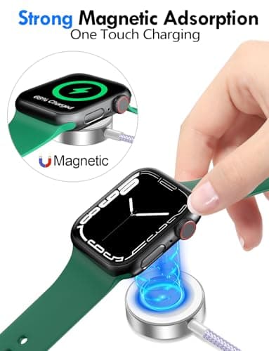 2Pack Multi Fast Charging Cable for Travel Vacation Essentials,Apple Watch Charger,iPhone Charger[3-in-2]USB A/Type C/Lightning Cable for iWatch,iPhone 16-11,Nintendo Switch,Airpods,Car,Camping-Purple - Image 7