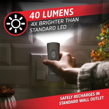 Energizer Flashlight LED Rechargeable Plug-in Light (3-Pack), Emergency Flashlight Auto-on Function, Power Outage Lights - Image 2