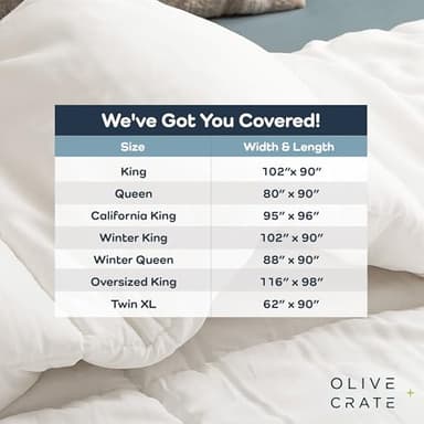 Olive + Crate 100% Viscose Derived from Bamboo - King Size - Hypoallergenic, Cooling & Moisture-Wicking Bedding - All Season Lightweight Plush Design - Organic King Comforter - 102"x90" - Image 6