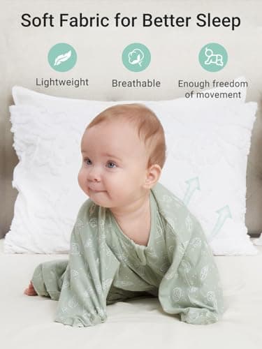 GROWNSY Transitional Swaddle Sleep Sack 6-12 Months, Starfish Design Baby Swaddle Sack, Dual-Zipper for Easy Diaper Changes, Proper Hip Development & Openable Foot Button, 19-27 lbs, Green - Image 8