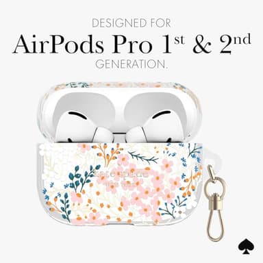 kate spade new york AirPods Pro Protective Case with Keychain Ring - Multi Floral Rose, Compatible with AirPods Pro 2nd / 1st Generation - Image 5