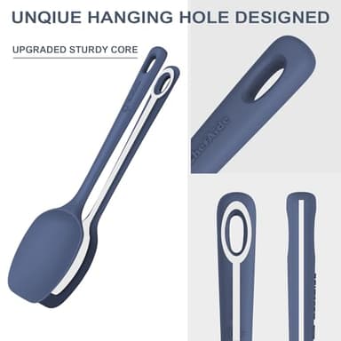 ChefAide 5 Pieces Silicone Spatula Set, Food Grade Rubber Spatula, Upgrade Strong Handle with Ergonomic Grip, Heat Resistant Up to 600°F for Nonstick Cookware, Cooking - Image 3