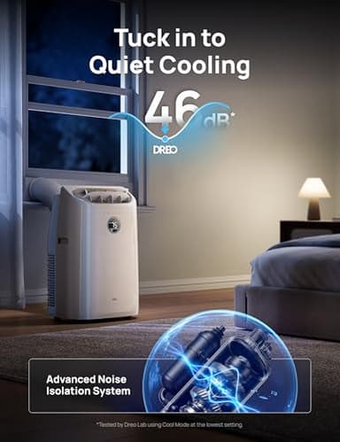 Dreo Portable Air Conditioners, 12,000 BTU AC Unit for Bedroom with Drainage-free Cooling, 46dB Quiet, APP/Voice/Remote, 24h Timer with Fan & Dehumidifier, Smart Standing AC for Room Indoors, AC515S - Image 3