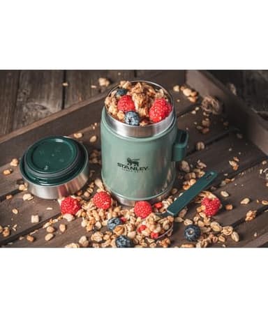 Stanley Classic Food Jar and Spork 14 oz | Vacuum Insulated Thermos Food Container | Wide Mouth Screw On Lid | Packable for Travel | Stainless Steel with Leakproof Lid | BPA-Free | Black 2.0 - Image 4