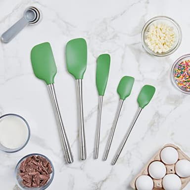 Tovolo Flex-Core Stainless Steel Handled Spatula Set of 5 for Meal Prep, Cooking, Baking, and More - Image 4