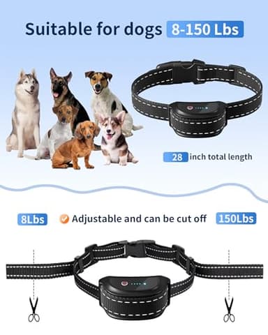 Dog Training Collar with Remote - Waterproof Shock Collar for Dogs Adjustable Levels (1-99) Beep Vibration Shock Flashlight Rechargeable Dog E Collar for Training Small Medium and Large Dogs Black - Image 3