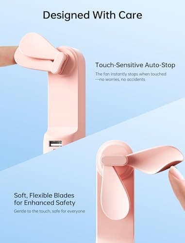 JISULIFE Handheld Mini Fan, 3 IN 1 USB Rechargeable Portable Fan [12-19 Working Hours] with Power Bank, Flashlight, Pocket Design for Travel/Summer/Concerts/Lash, Gifts for Women (Pink) - Image 7