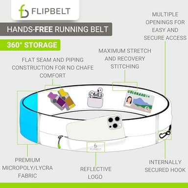 FlipBelt Zipper Running Belt, Waist Pack for Fitness and Running Fanny Pack for Women Men Phone Keys Money US Company - [Black] - [Small] - Image 4