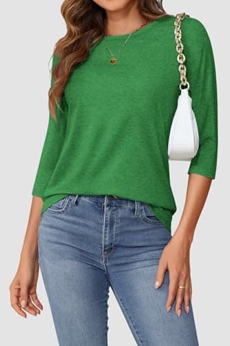 ATHMILE St Patricks Day Casual 3/4 Sleeve T-Shirts Crewneck Cute Tunic Summer Tops Basic Tees Fall Blouses Loose Fit Pullover - Image 2