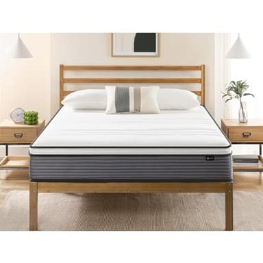 ZINUS 10 Inch True Support Hybrid Mattress [New Version], Queen, Fiberglass Free, Medium Feel, Motion Isolation, Certified Safe Foams & Fabric, Mattress in A Box - Image 1