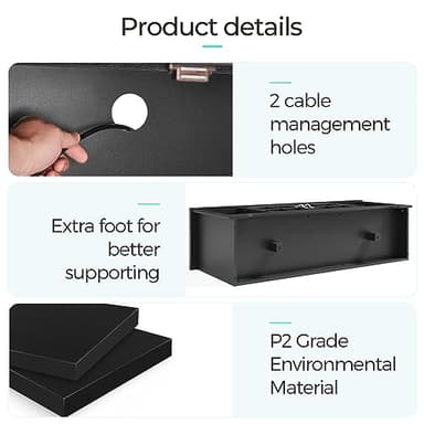 LINSY HOME Farmhouse TV Stand for 65 Inch TV, Wood Entertainment Center with Glass Door Storage Cabinet & Adjustable Shelves, Sturdy TV Console Table for Living Room Bedroom, Black - Image 7