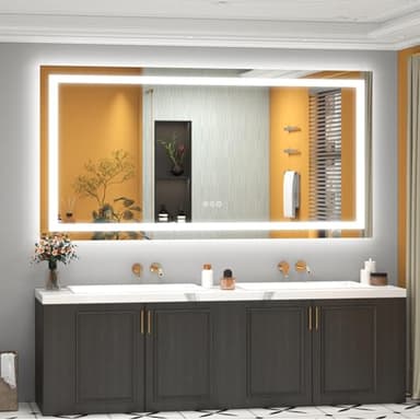 ODDSAN 66x36 LED Lighted Mirror for Bathroom Wall Mounted, Dimmable Vanity Mirror with Lights, Anti-Fog, ETL Listed (Backlit and Front Lighted) - Image 8