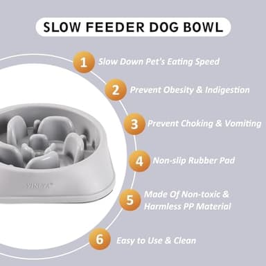 YINEYA 2PCS Slow Feeder Dog Bowls, Pet Supplies That Slow Down Eating, Pet Food Bowls, Maze Dog Puzzle Feeder for Medium Breed - Image 2