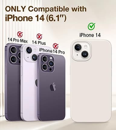 GONEZ Magnetic for iPhone 14 Case, Compatible with Magsafe, with Screen Protector + Camera Protector, Anti-Scratch Microfiber Lining, Liquid Silicone Shockproof Protective Phone Case, Stone - Image 2