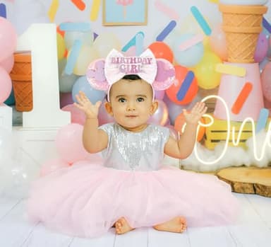 RAZKO Pink Minnie Ears Hair Accessory, Mouse Headband for Women Girls (Birthday Girl-Pink M) - Image 3