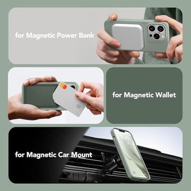 GONEZ Magnetic for iPhone 13 Pro Max Case, Compatible with MagSafe, [Screen Protector + Camera Lens Protector], Silicone Shockproof Anti-Scratch Protective Phone Case 6.7 inch, Calke Green - Image 4