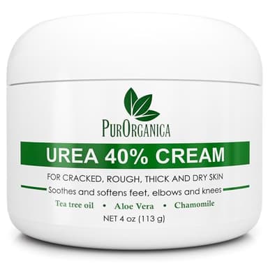 PurOrganica Urea 40% Foot Cream – Made in USA, Dermatologist Tested, Intensive Repair for Dry, Cracked Heels, Corns, Calluses & Rough Feet, Professional Strength Exfoliating & Moisturizing Cream - Image 1