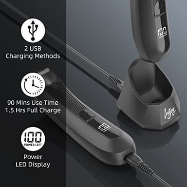 INVJOY Manscape Body & Pubic Hair Trimmer for Men w/Light - No Nick, No Cut, Balls Trimmer - No Razor Burn Groin, Body Groomer Shaver, IPX7 Waterproof Electric Razor w/Recharge Dock, Gift for Men Dad - Image 5