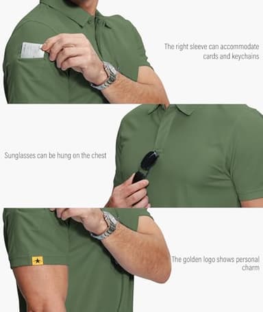 ZITY 5 Pack Mens Polo Shirt Short Sleeve Sports Golf Tennis T-Shirt Moisture-Wicking Summer Shirts - Image 2