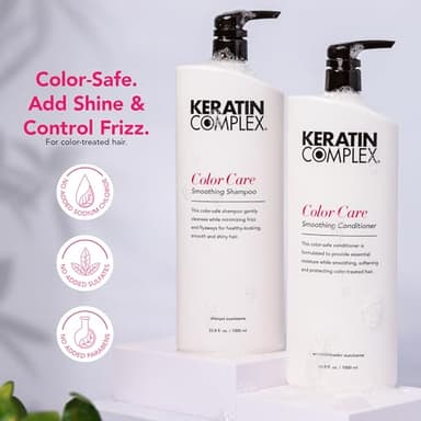 Keratin Complex - Color Care Smoothing Shampoo & Conditioner Duo - 33.8 fl oz Each - Image 2