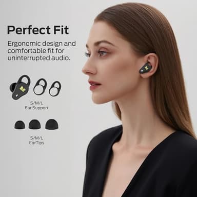 Monster N-Lite 210 Wireless Earbuds, Bluetooth 5.4 in-Ear Stereo Headphones, Built-in Mic for Crystal Clear Call, 32H Playtime, Type-C Charging, Waterproof in-Ear Ear Buds Earphones for Sports, Black - Image 2