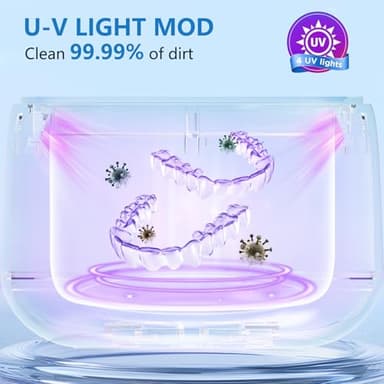 2025 Ultrasonic Retainer Cleaner for Dentures & Aligner, Durable Removable Base and Top Cover, Denture Cleaner Machine with 4 Modes for Mouth Guards, Jewelry, Rings, etc (White) - Image 5