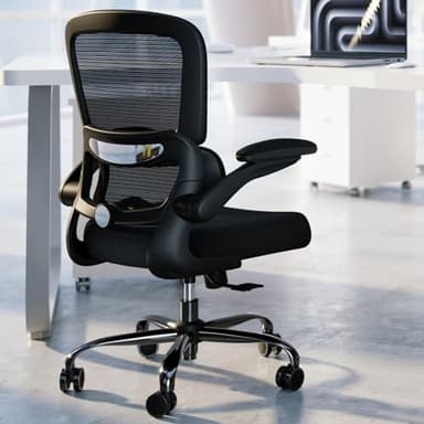 TRALT Office Chair - Ergonomic Desk Chair with Adjustable Lumbar Support, Mesh Computer Chair, Executive Chairs for Home Office Comfortable Lumbar Support (Black) - Image 1