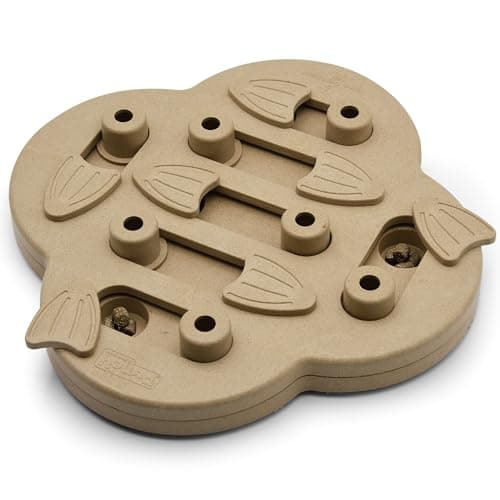 Outward Hound by Nina Ottosson Dog Hide N' Slide Treat Puzzle Enrichment Toy, Level 2 Intermediate, Tan, Composite - Image 1