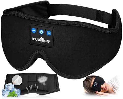 MUSICOZY Sleep Headphones, Bluetooth 5.4 Sleep Mask Headband Headphones Sleeping Eye Mask, Wireless Music Earbuds Earphones with HD Stereo Speakers for Side Sleepers, Cool Gadgets Unique Gift - Image 1