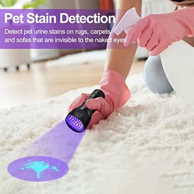 Black Light UV Light Flashlight, 21 LED 395nm Ultraviolet Blacklight Flashlight Mini Pet Urine Detector for Dog/Cat, Dry Stains, Resin Curing, Matching with Pet Odor Eliminator(Batteries are Included) - Image 3