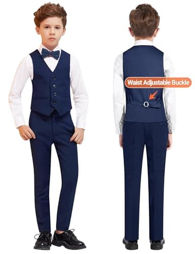 Amazingkitty Boys Husky Suit Set - Dark Blue Formal Boys Suit - Size 14 - Image 6