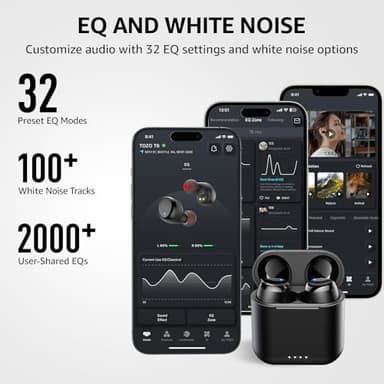 TOZO T6 Wireless Earbuds, Bluetooth 5.3 Ear Buds, Stereo Sound in Ear Headphones, 50 Hours Playtime, Wireless Charging Case, APP Customizable EQs, IPX8 Waterproof Earphones - Image 5