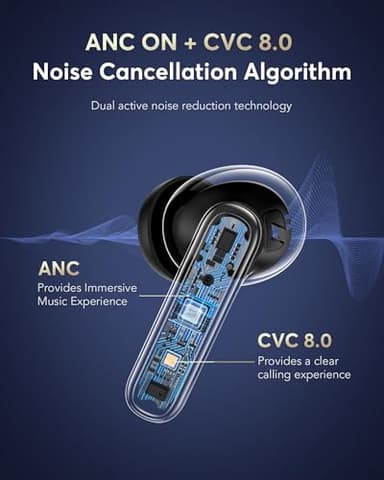 EUQQ AI Language Translation Earbuds, Bluetooth 5.4 Headphones Translator for 144 Languages & Accents, Wireless 36 Hours Wireless Headphones with 4 ANC Mic, IP7 Waterproof Earphones,Black - Image 7