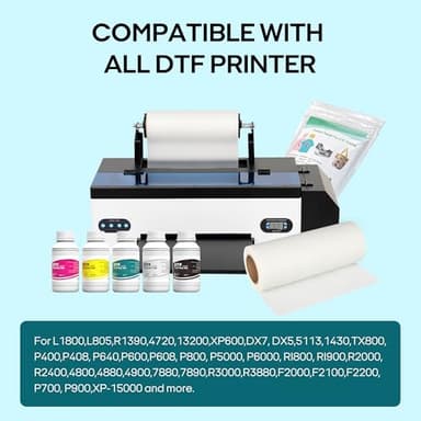 Procoloredfun DTF Ink White, Premium Transfer Printer Ink for Printhead ET-8550, L1800, L805, R2400, P400, P800, XP15000 Professional DTF Printers Direct to Film Heat Transfer Printing (W, 500ml) - Image 5