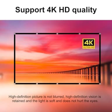 Projector Screen TOWOND 150 inch Projection Screen Indoor Outdoor Washable Anti-Crease 16:9 HD Rear Front Movies Screen for Home Theater Office - Image 6