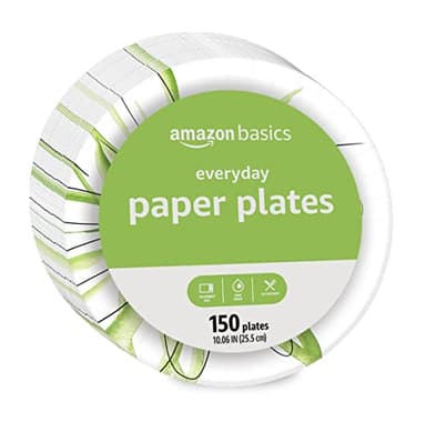 Amazon Basics Everyday Paper Plates, 10 Inch, Disposable, 150 Count - Image 2