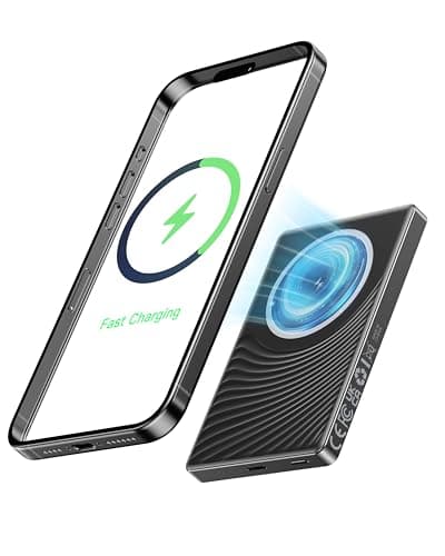 2025 for iPhone Magsafe Battery Pack, Ultra Slim Magnetic Power Bank Fast Charging, Wireless Portable Charger 10000mAh, 20W Powerbank Compatible with iPhone 16/15/14/13/12 Series, Metallic Black - Image 1