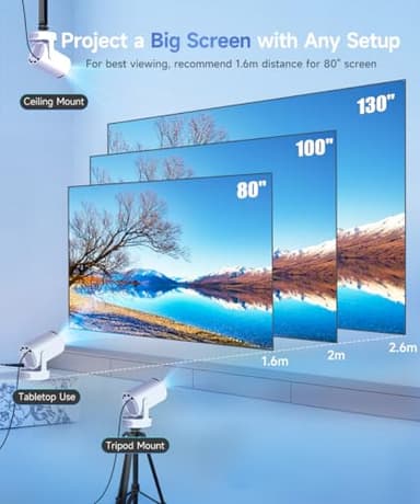 Magcubic Mini Projector with WiFi 6 and Bluetooth 5.4, Portable Projector 4K support, 5w Soundbase Speaker, Auto Vertical Keystone 180°Rotatable Smart Proyector for Movie Home Outdoor HY300Pro+ - Image 4