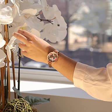Nine West Women's Floral Dial Strap Watch - Image 2