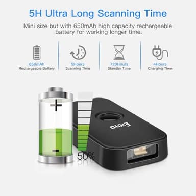 Eyoyo Mini 1D Bluetooth Barcode Scanner, 3-in-1 Bluetooth & USB Wired & 2.4G Wireless Barcode Reader Portable Bar Code Scanning Work with Windows, Android, iOS, Tablets or Computers - Image 6