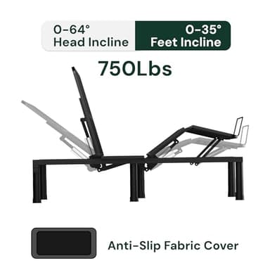 SunsGrove Full Adjustable Bed Frame with Wireless Remote, Zero Gravity, Head & Foot Incline, Anti-Snore, Memory Presets, Quiet Motor, Electric Bed with Adjustable Leg Heights - Image 3