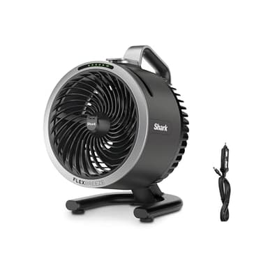 Shark FlexBreeze HydroGo Fan + Car Charger — Ultra-powerful portable fan that mists indoors & outdoors. 5 speeds, 2 bonus modes, & evaporative misting, Grey, FA052QDG - Image 1