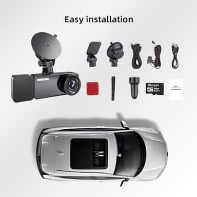3 Channel Dash Cam Front and Rear Inside, Free 64G SD Card, Triple Dash Camera for Cars, 2.5K UHD Vital Dash Cam, 3.18" IPS Large Screen, IR Night Vision, 24/7 Recording Parking Mode Monitor（Black） - Image 8