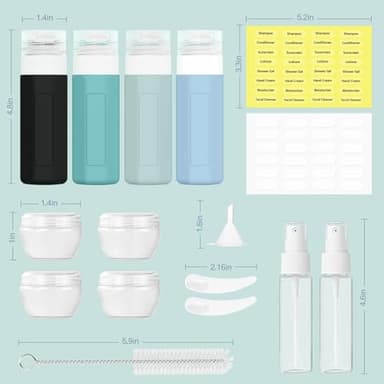 Redfly 17PCS Travel Bottles for Toiletries, TSA Approved Silicone Travel Size Containers, Leak Proof Toiletry Containers for Shampoo, Conditioner, Lotion & Creams Gray - Image 2