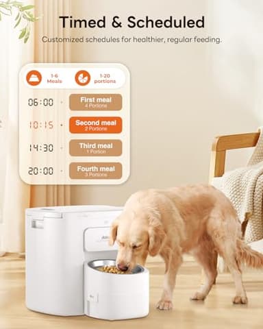 Automatic Dog Feeder for Large Breed, 15L/ 63Cups Vacuum-Sealed Storage & Timed Auto Dog Food Dispenser 2in1, Airtight 100% Freshness, Anti-Blockage, Support up to 22mm Pet Food, Stainless Steel Bowl - Image 7